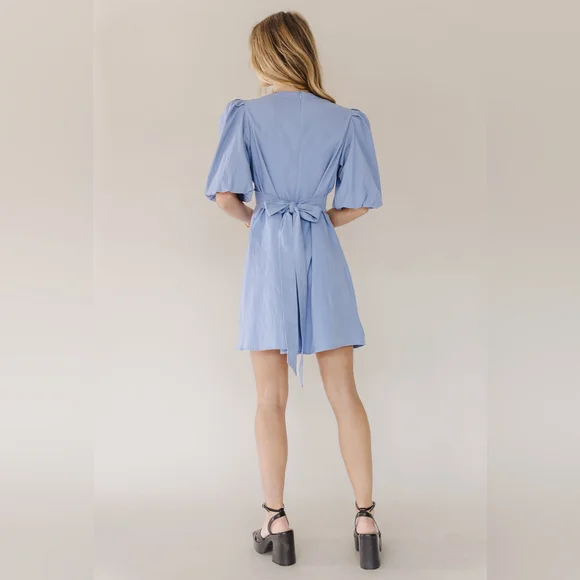 Lavender Button Up Mini Dress - Picture 2 of 5